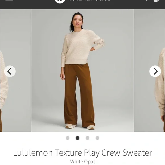 New Without tags Lululemon Texture Play Crew Sweater White Opal M/L - Picture 4 of 11